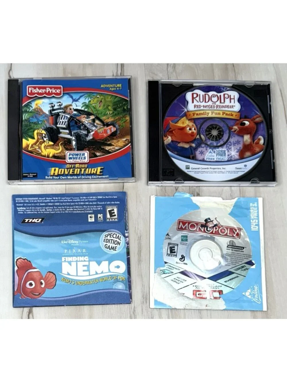 VTG Lot 4 Kids Windows PC GAMES Educational Fun Rudolph Power Wheels Monopoly